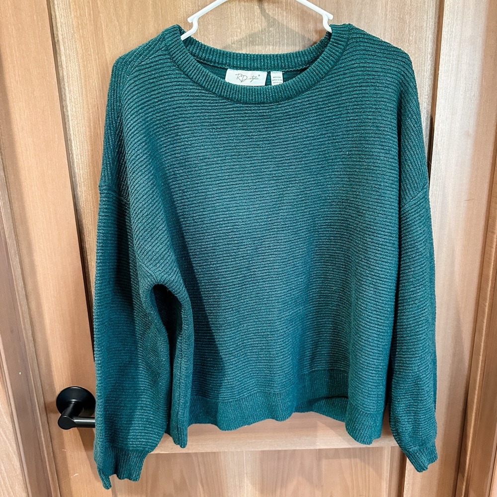 RD Style Women's‎ Green High-low Ottoman Sweater Large